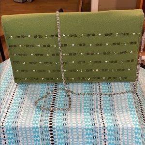 💚NWT Franccesca Bellini Army-Green Sequined Purse